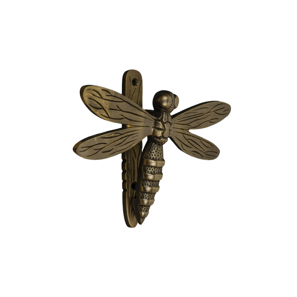 Brass Dragonfly Door Knocker - Bronze